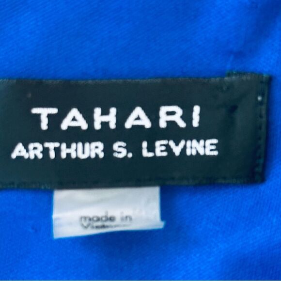 Tahari Blue Mid Length Cold Shoulder Dress Sz 6 - Picture 2 of 8